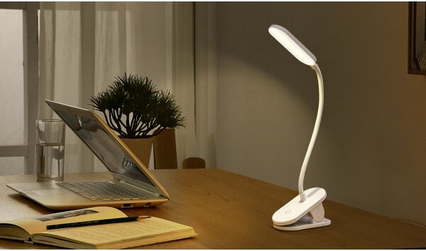 Lampă LED reîncărcabilă dimabilă de masă cu clemă Aigostar LED/2,5W/5V 1200mAh alb