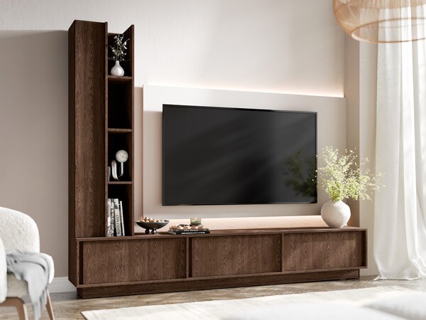 Set de living Modes, Lemn închis la culoare, PAL laminat, 65 kg