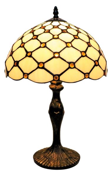 BRILAGI - Tiffany lampă de masă cu vitralii IVORY SMOOTH 1xE27/60W/230V