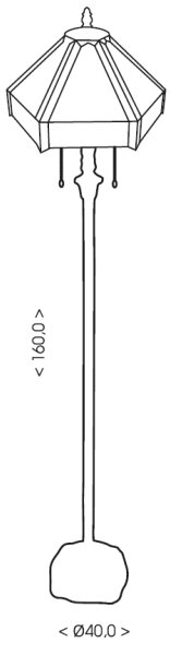 BRILAGI - Tiffany lampă de podea cu vitralii EMERALD 2xE27/60W/230V