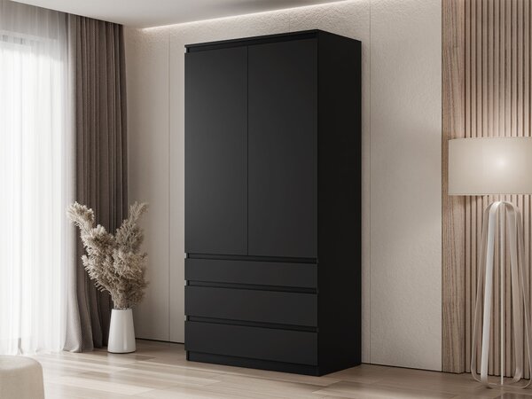 Dulap Comfivo Structor, Negru, 202x100x52cm, 71 kg, Uși dulap: Cu balamale