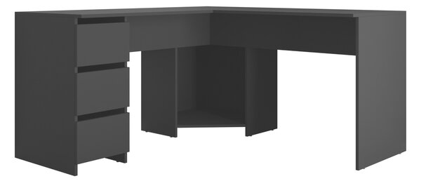 Birou de colt Comfivo 576, Negru, PAL laminat, 74x142x142cm, 53 kg