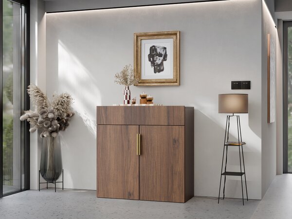 Comodă Comfivo 577, Auriu, Nuc, PAL laminat, 100x100x42cm, 45 kg