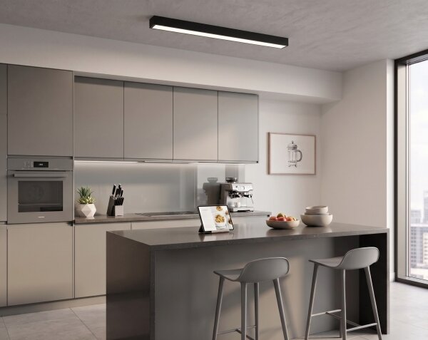 LED Plafonieră/lustră pe cablu LED/44W/230V 4000K 120 cm negru