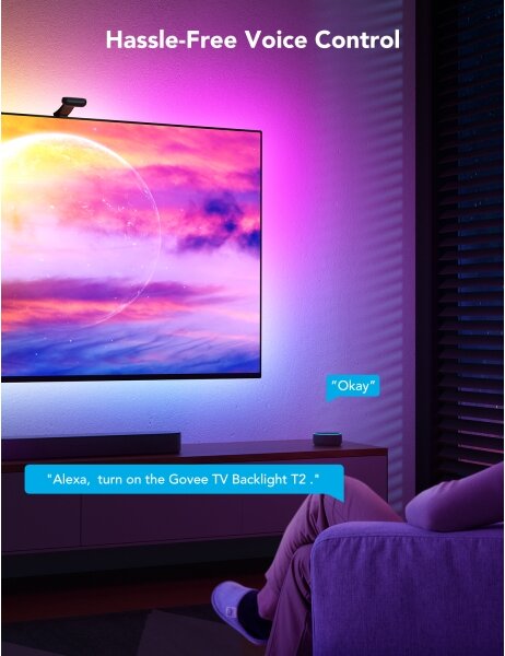 Govee - DreamView T2 DUAL TV 75-85" SMART LED retroiluminare RGBIC Wi-Fi