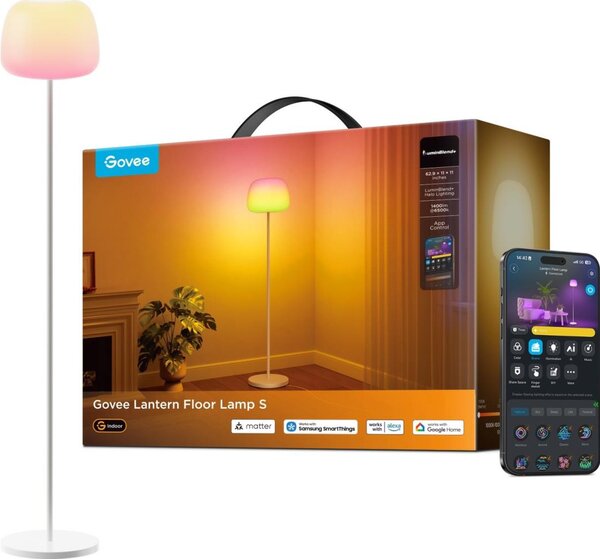 Govee - LED RGBICWW lampă de podea dimabilă LANTERN MATTER LED/24W/230V Wi-Fi 160 cm
