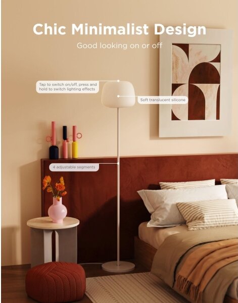 Govee - LED RGBICWW lampă de podea dimabilă LANTERN MATTER LED/24W/230V Wi-Fi 160 cm