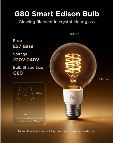 Govee - Bec LED RGBWW dimabil Smart MATTER G80 E27/5W/230V 2700-6500K Wi-Fi