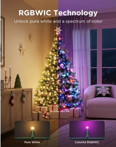 Govee - LED RGBWIC Instalație luminoasă de Crăciun pentru exterior 2700-6500K 30m Wi-Fi Matter IP65