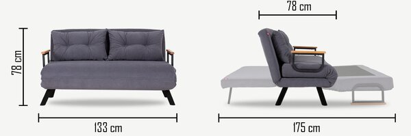 Canapea futon Sandy (bej). 1062312