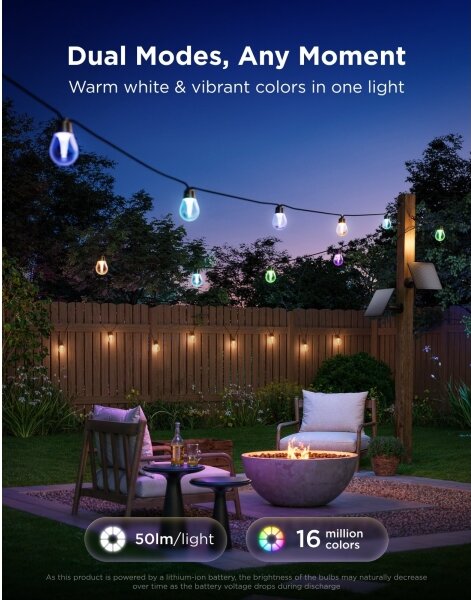 Govee - Ghirlandă solară LED RGBICW 8xLED/6W/5V Wi-Fi Matter IP67