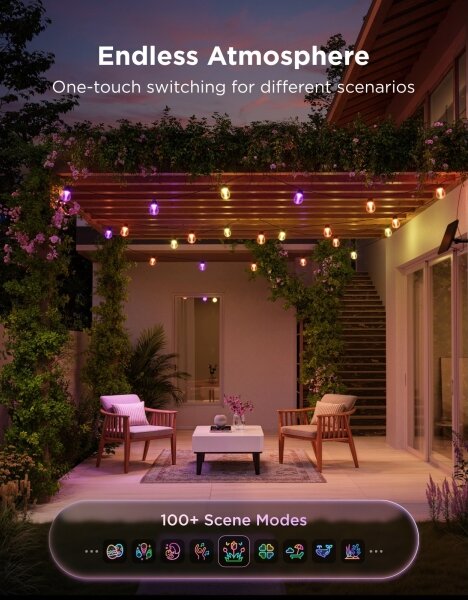 Govee - Ghirlandă solară LED RGBICW 8xLED/6W/5V Wi-Fi Matter IP67