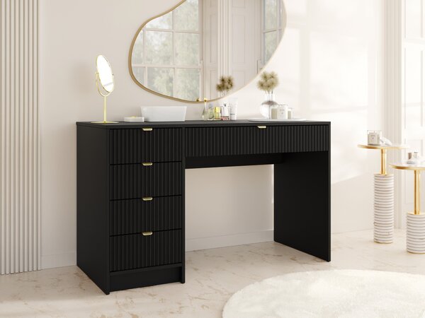 Birou Comfivo Papilio, Negru, PAL laminat, MDF, 76x120x55cm, 34 kg