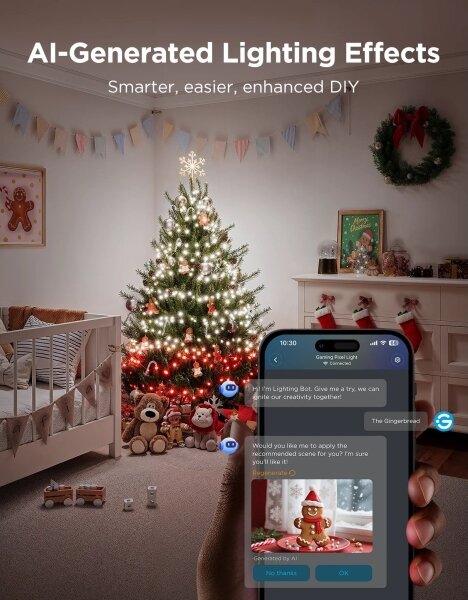 Govee - LED RGBWIC Instalație luminoasă de Crăciun pentru exterior 2700-6500K 30m Wi-Fi Matter IP65