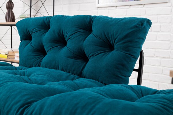 Atelier Del Sofa, Canapea extensibilă 2 locuri Dilek albastru petrol 155/70/85 cm