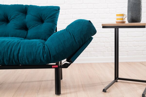 Atelier Del Sofa, Canapea extensibilă 2 locuri Dilek albastru petrol 155/70/85 cm