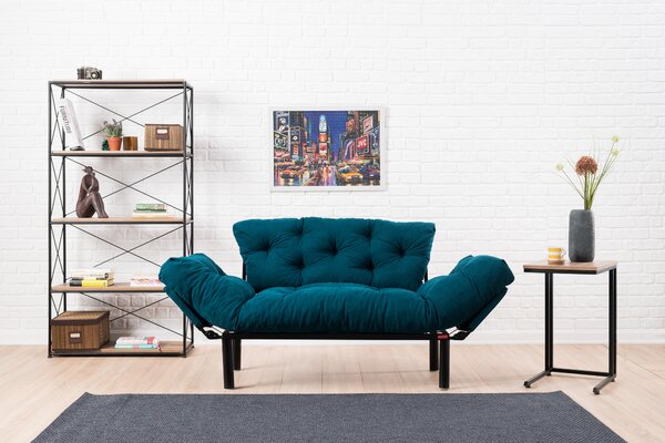 Atelier Del Sofa, Canapea extensibilă 2 locuri Dilek albastru petrol 155/70/85 cm