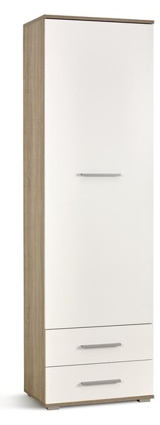 Raft Cirveso 106, Stejar Sonoma, Alb lucios, PAL laminat, 200x60x40cm, 51 kg