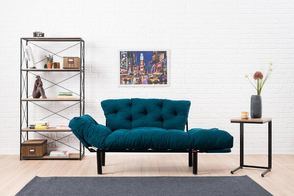 Atelier Del Sofa, Canapea extensibilă 2 locuri Dilek albastru petrol 155/70/85 cm