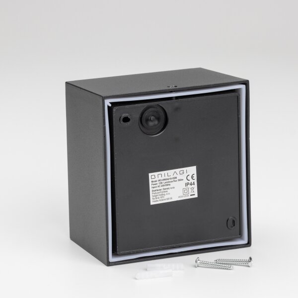 Aplică LED de exterior cu senzor BRILAGI TERNI LED/12W/230V negru IP54