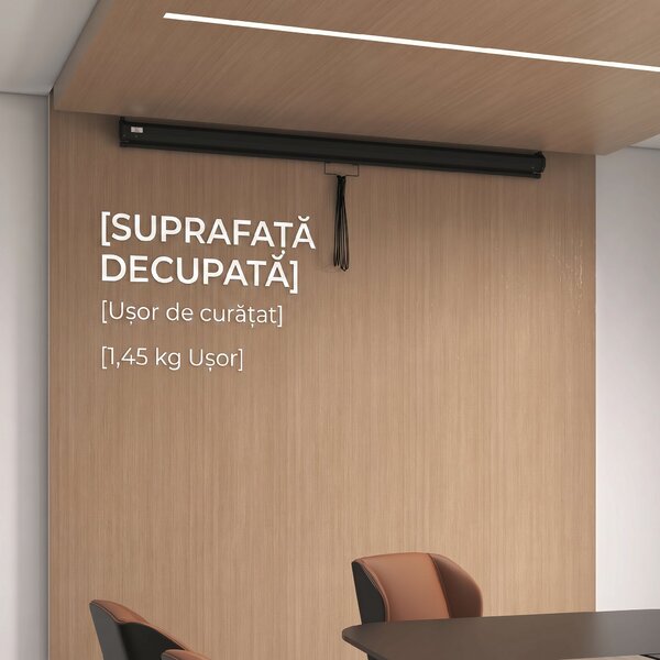 HOMCOM Ecran de Proiecție 100 Inch Reglabil, cu Montare pe Tavan și Perete, Pânză pentru Proiector, 203x152 cm, Negru | Aosom Romania