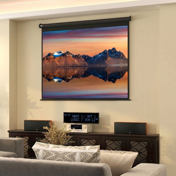 HOMCOM Ecran de Proiecție 100 Inch Reglabil, cu Montare pe Tavan și Perete, Pânză pentru Proiector, 203x152 cm, Negru | Aosom Romania