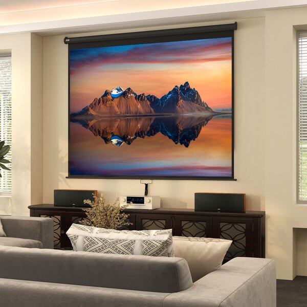 HOMCOM Ecran pentru Proiector 120 Inch Format 16:9/4:3 Reglabil, Ecran de Proiecție Compact, 244x183 cm, Negru | Aosom Romania