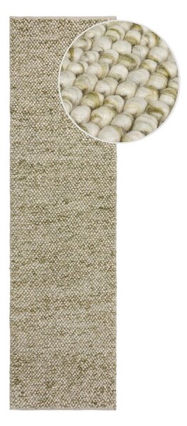 Covor tip traversă kaki țesut manual din amestesc de lână 60x230 cm Minerals – Flair Rugs