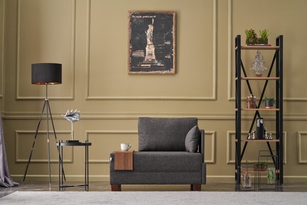 Atelier Del Sofa, Fotoliu Yusuf antracit 100/75/80 cm