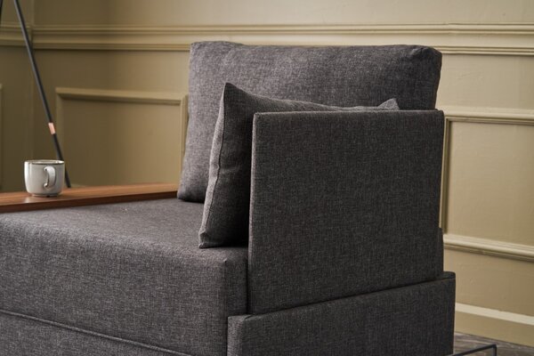 Atelier Del Sofa, Fotoliu Yusuf antracit 100/75/80 cm
