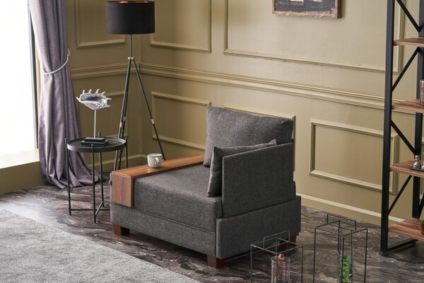 Atelier Del Sofa, Fotoliu Yusuf antracit 100/75/80 cm