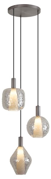 Lampă suspendată de design Gun metal cu 3 lumini - Ard