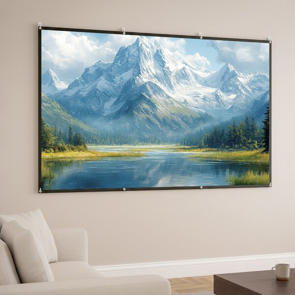 HOMCOM Ecran pentru Proiector 120" 16:9 HD 4K/8K Portabil, Lavabil și Anticută, Alb | Aosom Romania