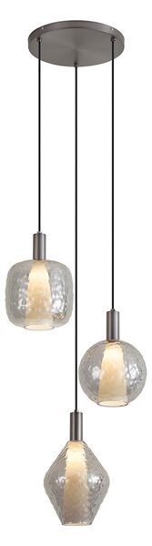 Lampă suspendată de design Gun metal cu 3 lumini - Ard