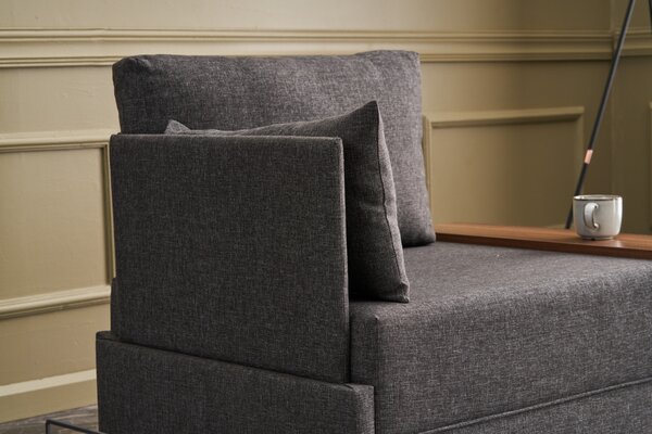 Atelier Del Sofa, Fotoliu Yusuf antracit 100/75/80 cm
