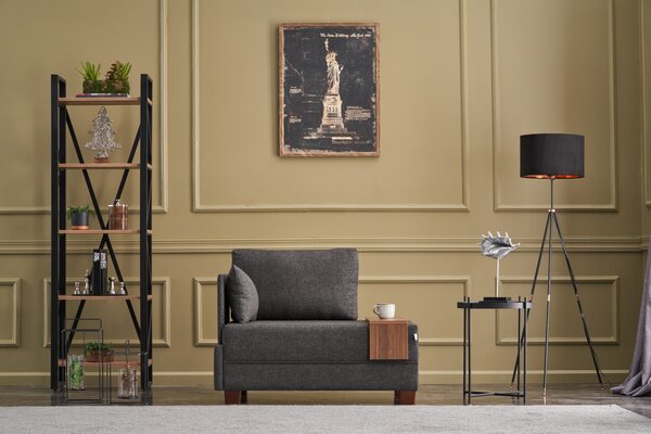 Atelier Del Sofa, Fotoliu Yusuf antracit 100/75/80 cm