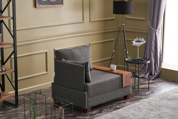 Atelier Del Sofa, Fotoliu Yusuf antracit 100/75/80 cm