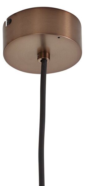 Lampă suspendată Art Deco Bronz închis cu sticlă striată IP44 - Walcott