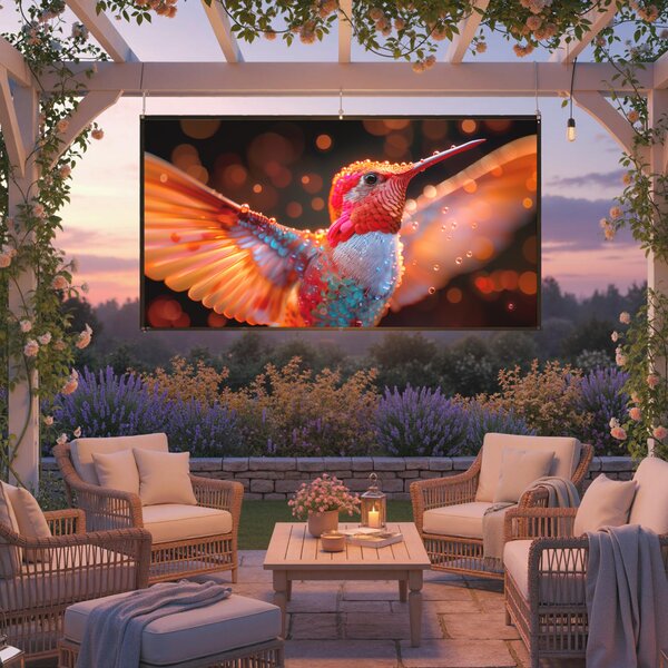 HOMCOM Ecran Proiector 100 Inch 4K/8K HD Format 16:9, Reglabil Manual, Lavabil, Unghi Vizualizare 160°, pentru Acasă, Cinema, Birou, Alb | Aosom Romania