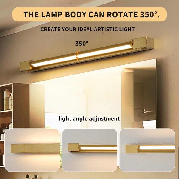 Brilagi-LED Lampă pentru oglindă de baie AQUA LINE LED/18W/230V 60 cm IP44 aurie