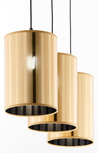 Jupiter 2092 - Lustră suspendată pe cablu CORTINA 3xE27/15W/230V auriu/negru