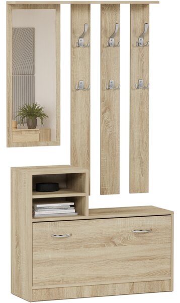 Set mobilier hol Verturia (stejar sonoma) (cu oglindă). Promo -18%. 1151893