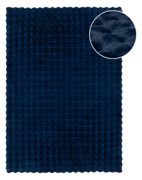 Blană albastru-închis sintetică 160x230 cm Waffle Faux Fur – Flair Rugs