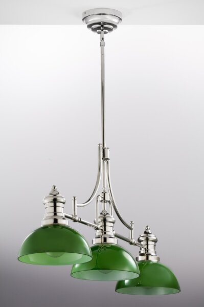 Jupiter 2072 - Lustră pe tijă PLATINO 3xE27/15W/230V verde/crom lucios
