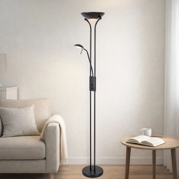 Brilagi - Lampă de podea dimabilă SCARLETT 1xR7s/230W/230V + 1xG9/40W, neagră
