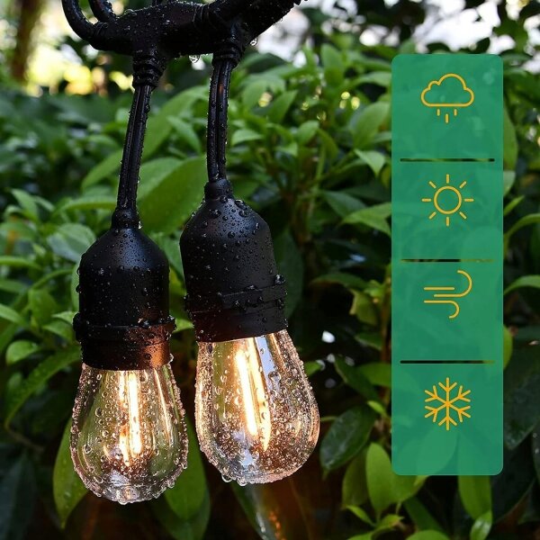 Ghirlandă decorativă LED pentru exterior 15xE27/1W/230V 15,94 m IP44 neagră
