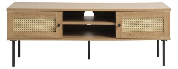 Comodă TV în culoare naturală cu aspect de lemn de stejar 120x43 cm Pensacola – Unique Furniture