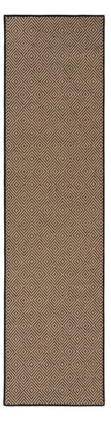 Covor tip traversă pentru scări negru/în culoare naturală din iută 60x800 cm Diamond – Flair Rugs