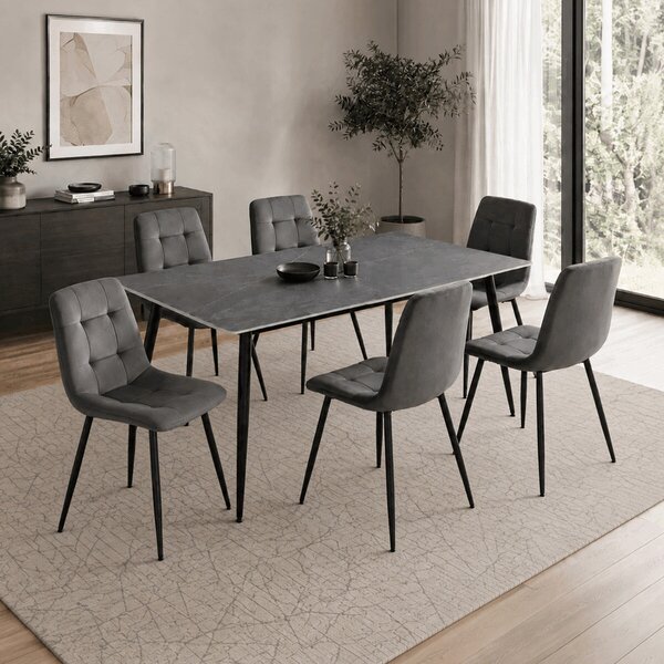 CT-V5081 GREY4 szürke bársony étkezőszék