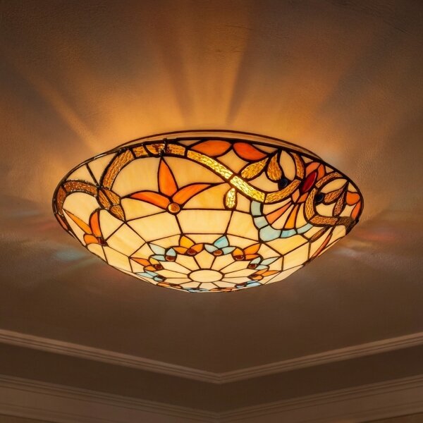 Brilagi - Plafonieră Tiffany din vitralii MIRABELLA, 2xE27/60W/230V, diam. 40 cm
